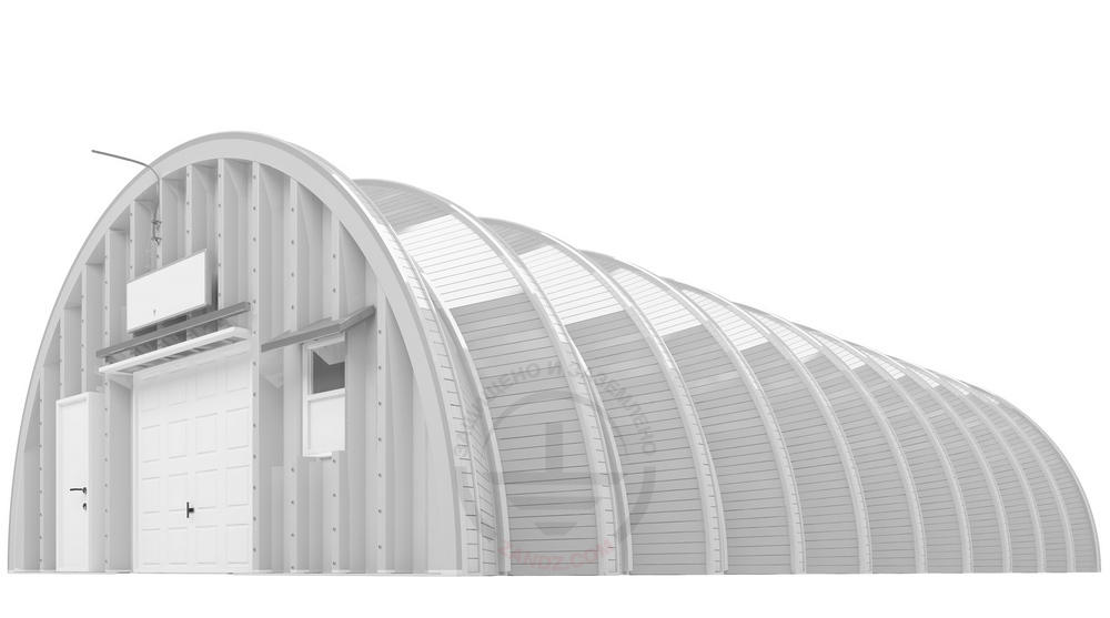 Lightning protection of arch frame and tent hangar