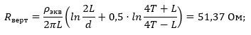 Calculation of a vertical grounding arrangement