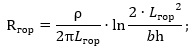 Calculation of a horizontal grounding arrangement