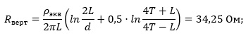 Calculation of a vertical grounding arrangement