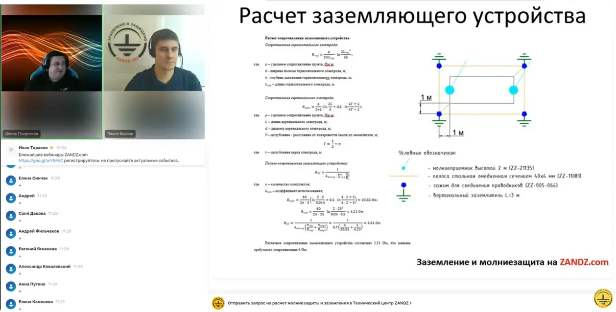 Video recording of the webinar "Lightning protection and grounding of packaged transformer substations 10/0.4 kV on the section of an electrified railroad"