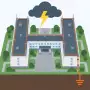 Видеозапись стрима молниезащиты и заземления здания школы