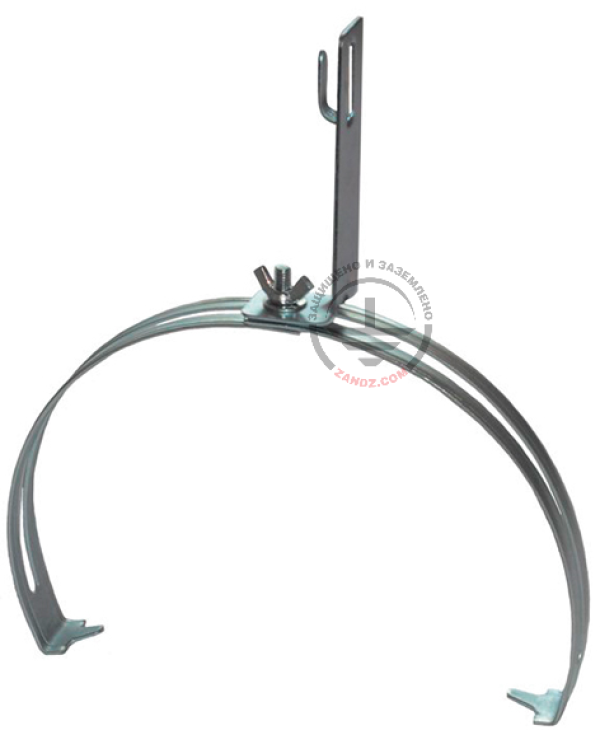 ZANDZ ZZ-202-007 - Держатель коньковый для круглого проводника на черепичной кровле (D6-10; 130-240 мм; оцинкованная сталь)